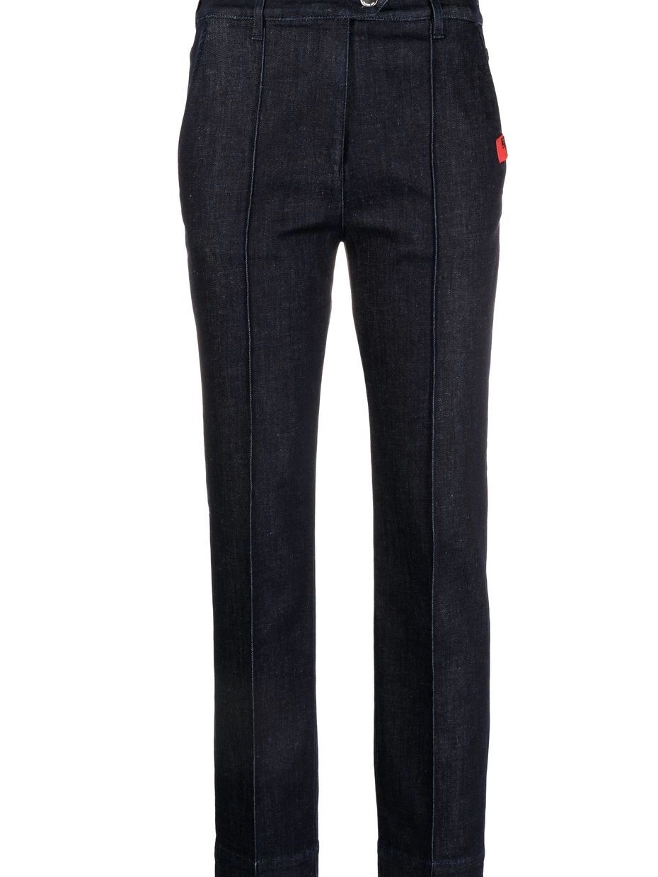 Affordable Moschino cropped Love logo-patch jeans Women 0324